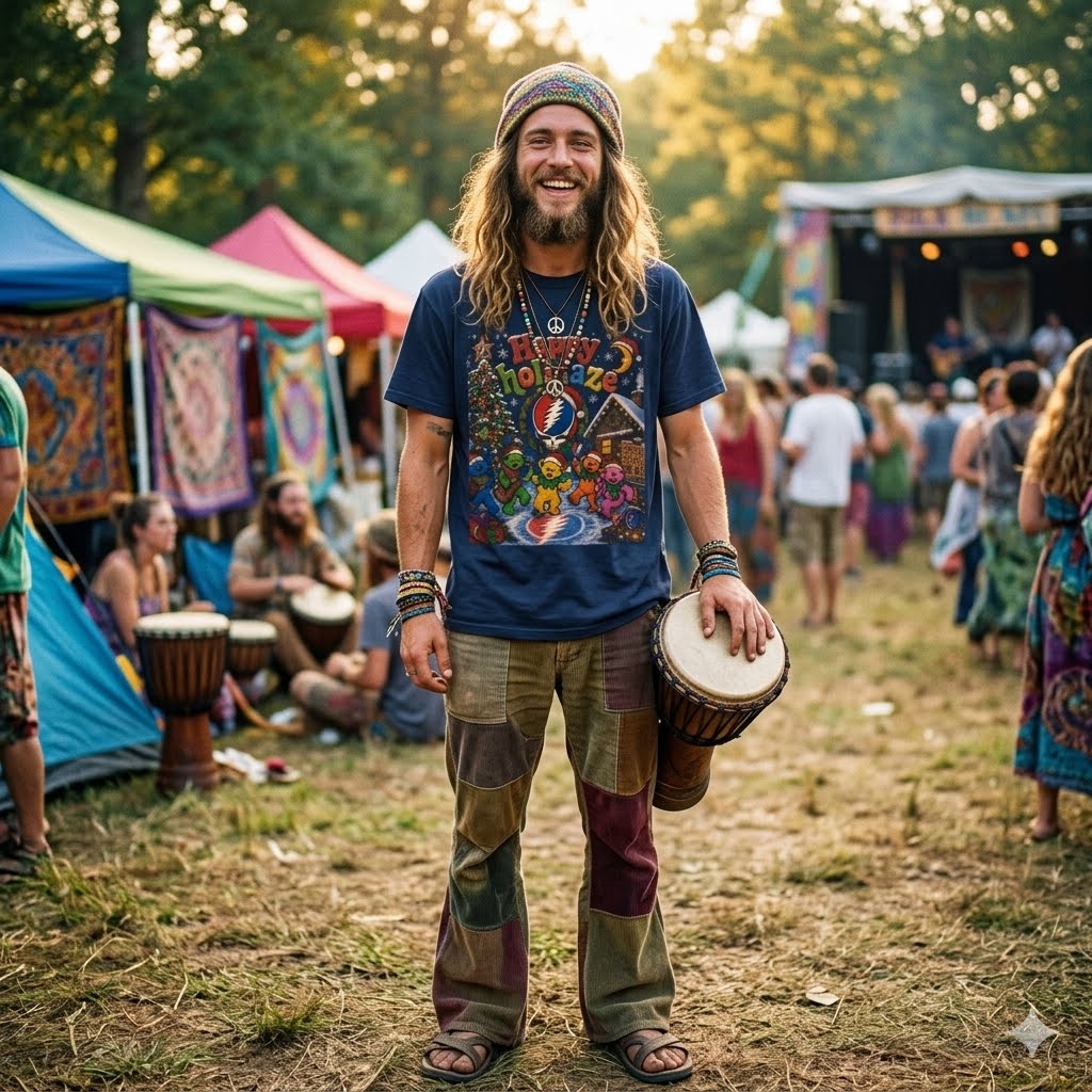 Happy Holidaze Grateful Dead Holiday T-Shirt | Steal Your Face Santa Christmas Tee