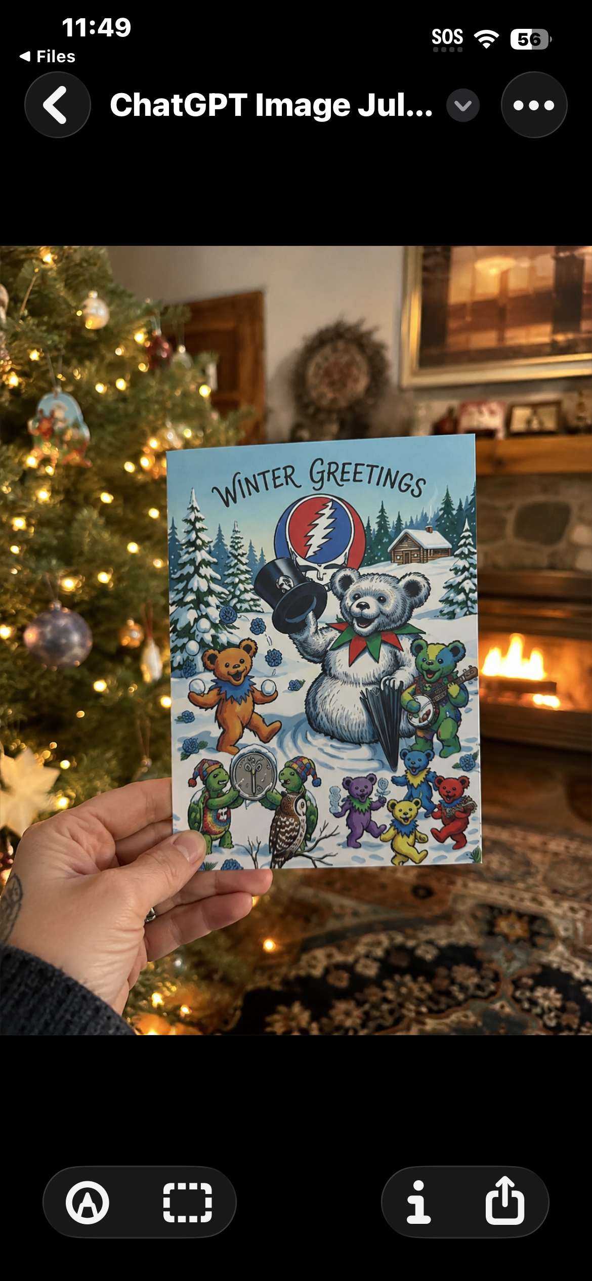 Grateful Dead Winter Greetings Card, gift for deadhead