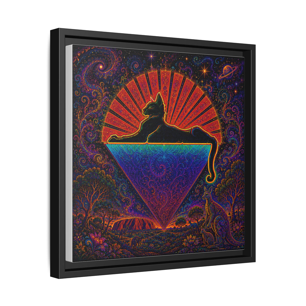 Cats down under the stars Mystic Cat Silhouette Canvas