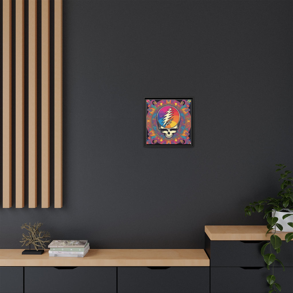 Psychedelic Lightning Skull Matte Canvas Framed | Grateful Dead Wall Art