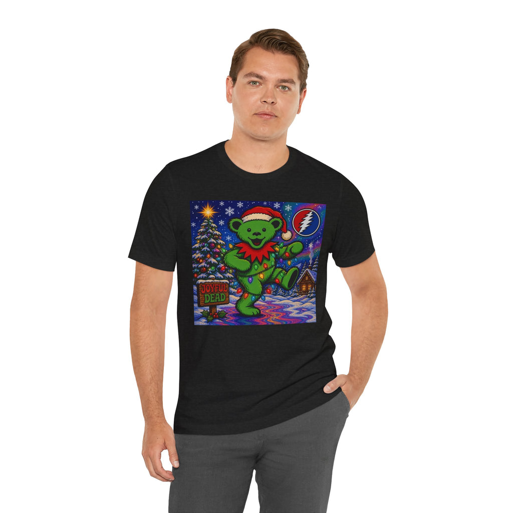 Gift for deadhead, her, him, Dancing Bear Christmas Grateful Dead Tee | Holiday Stealie Graphic