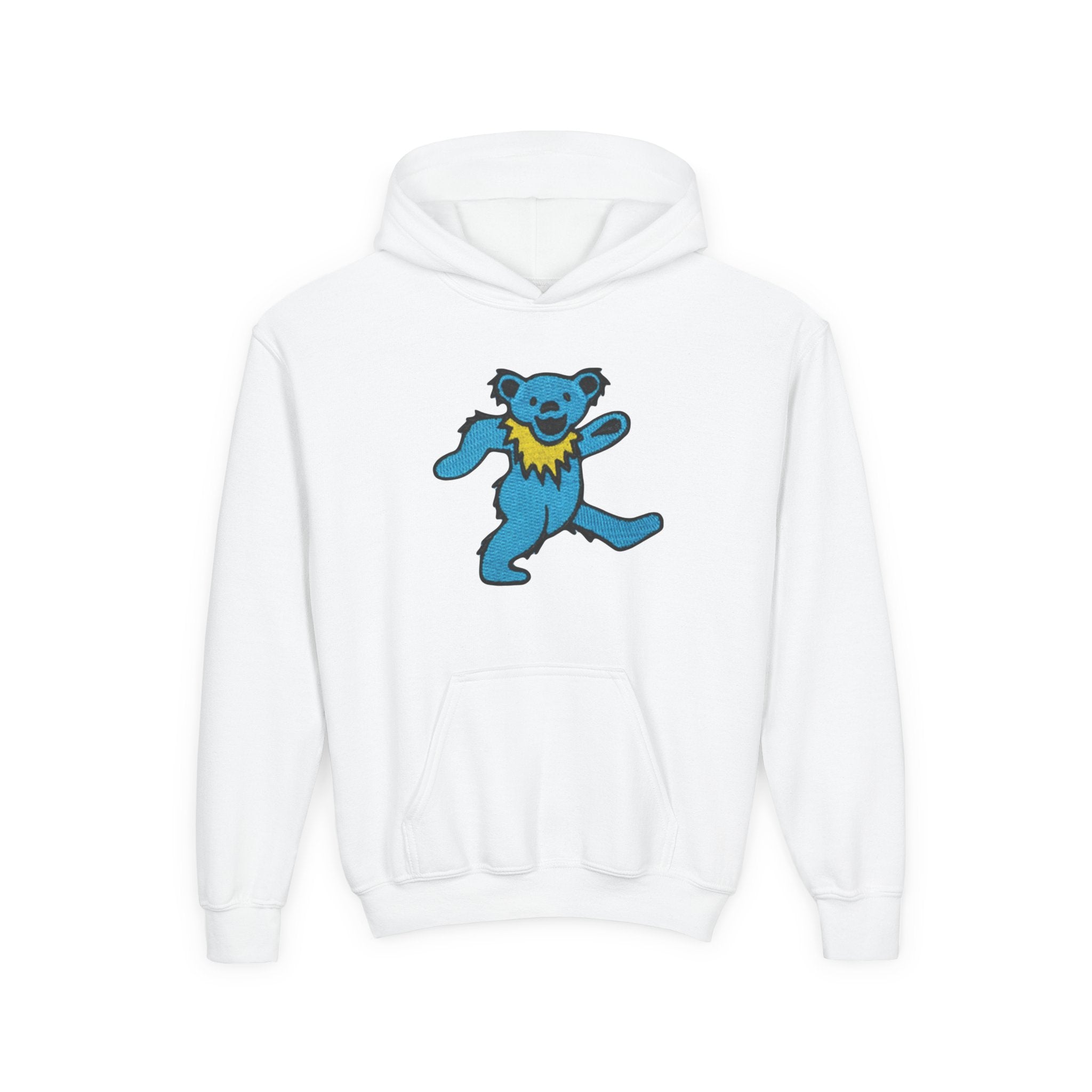 grateful dead Dancing Blue Bear youth hoodie | playful dancing bear graphic
