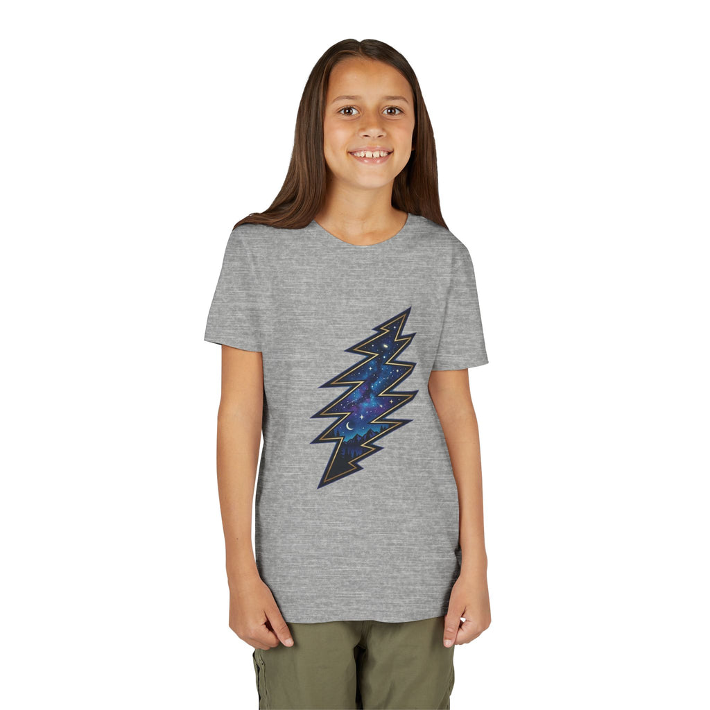 Grateful Dead Galaxy Lightning Bolt Youth Tee | Space Nebula Bolt Shirt