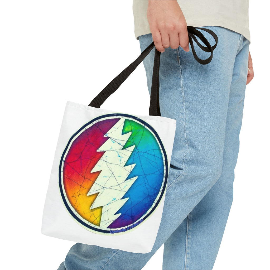 Rainbow Steal Your Face Tote Bag | Psychedelic Grateful Dead Circle