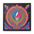 Psychedelic Skull Lightning Bolt Matte Canvas Framed | Colorful Wall Art