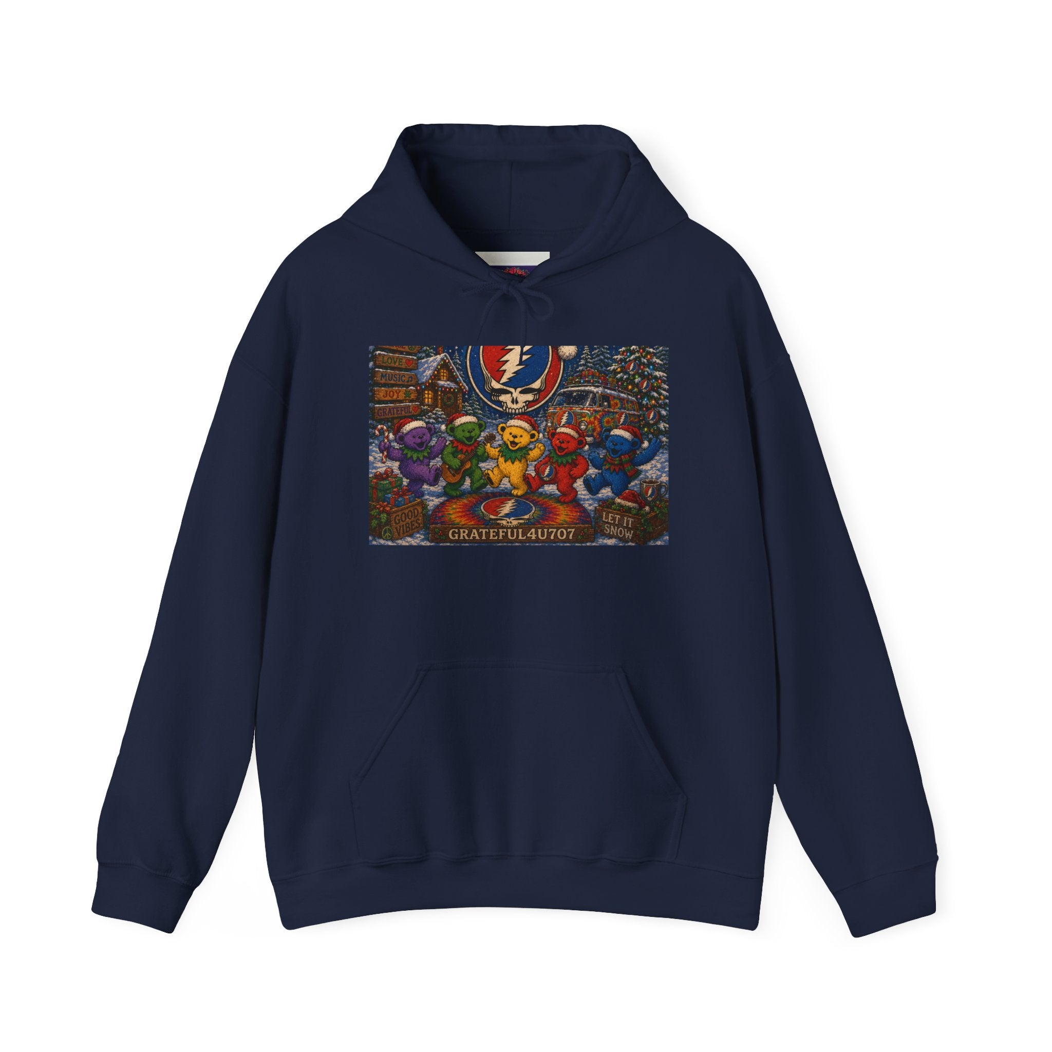 Grateful Dead Dancing Bears Hoodie | Band Logo, Psychedelic Concert Art, gift for a deadhead