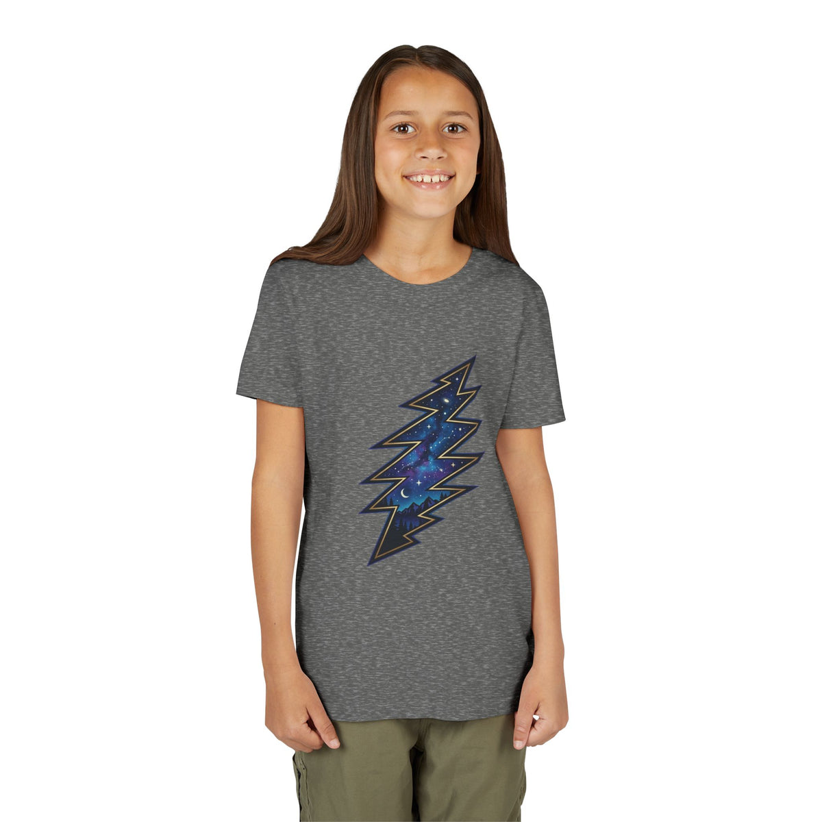 Grateful Dead Galaxy Lightning Bolt Youth Tee | Space Nebula Bolt Shirt