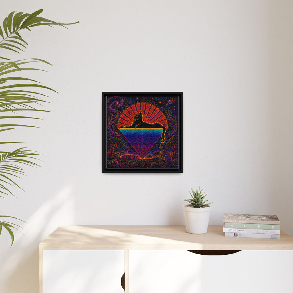 Cats down under the stars Mystic Cat Silhouette Canvas