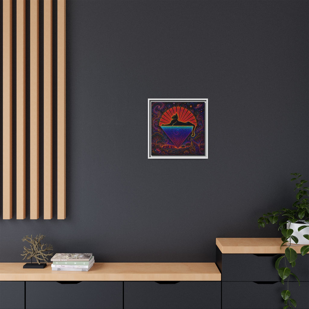 Cats down under the stars Mystic Cat Silhouette Canvas