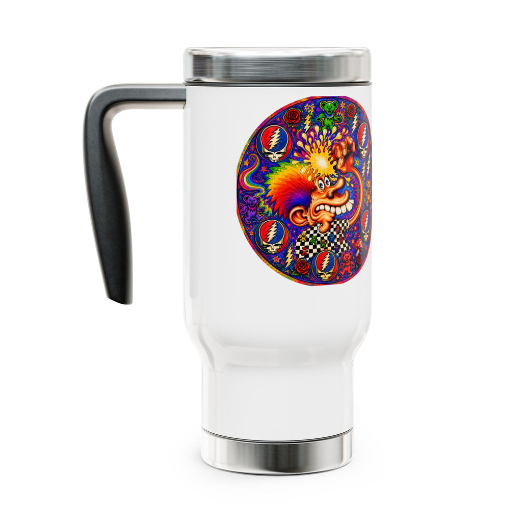 Psychedelic Grateful Dead Dancing Bear Travel Mug | Stainless Steel, gift for a deadhead