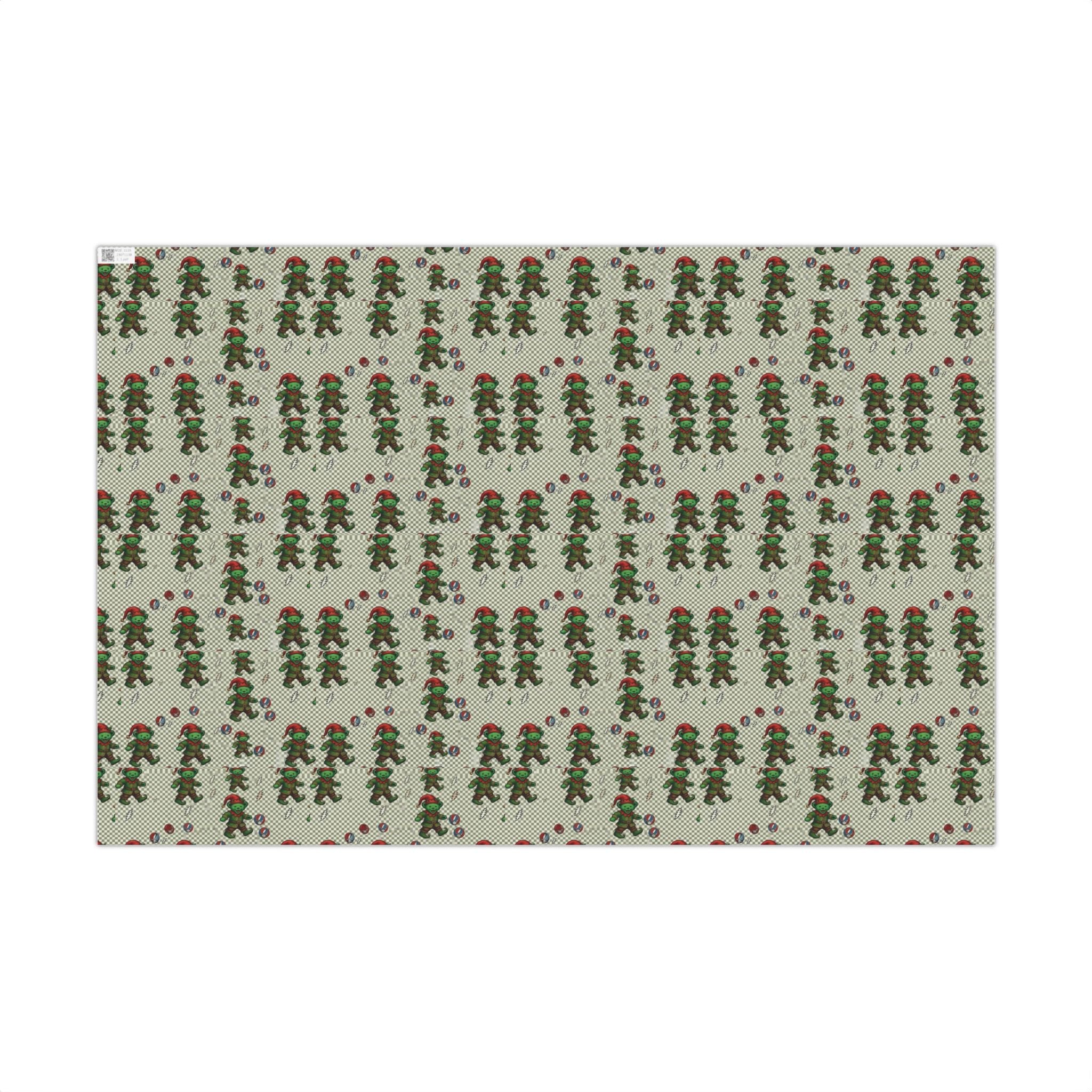 Grateful Dead Holiday Pattern Gift Wrap | Red Music Band Wrapping Paper