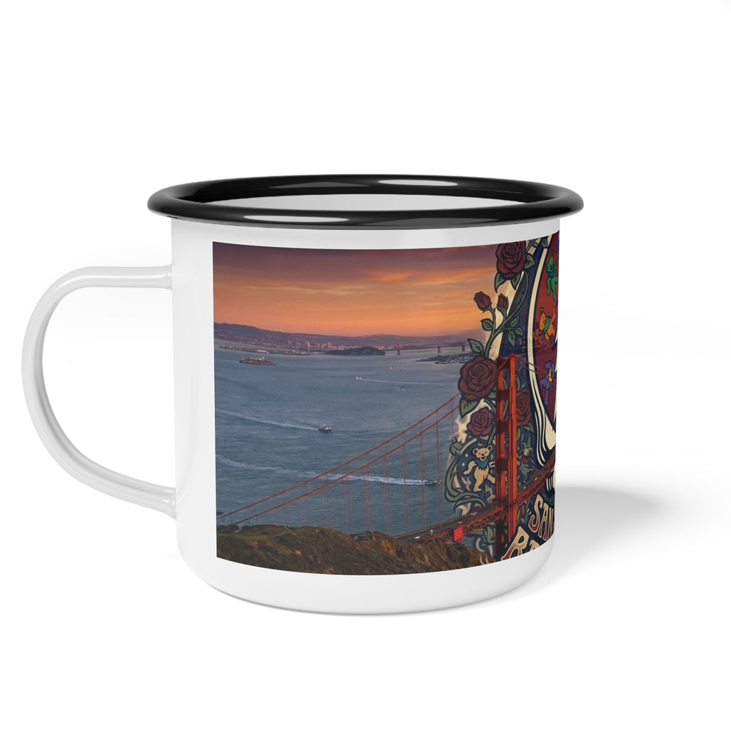 Grateful Dead Steal Your Face skull Enamel Camp Cup | San Francisco concert sunset, gift for a deadhead, camping, friend