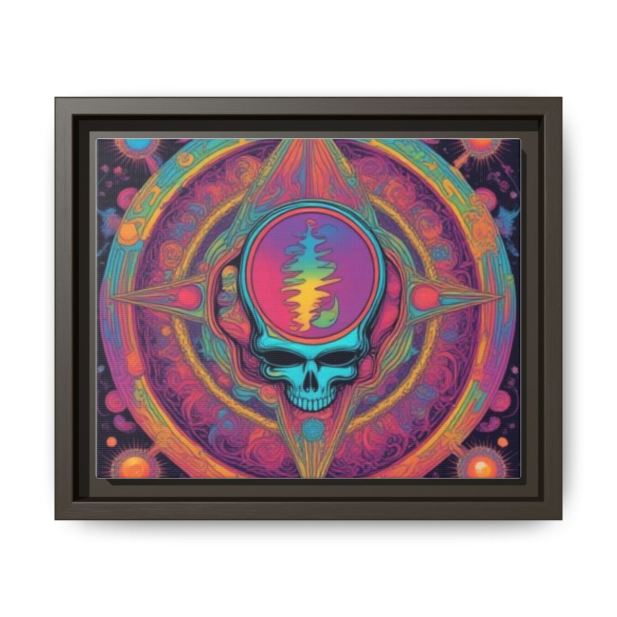 Psychedelic Skull Mandala Matte Canvas