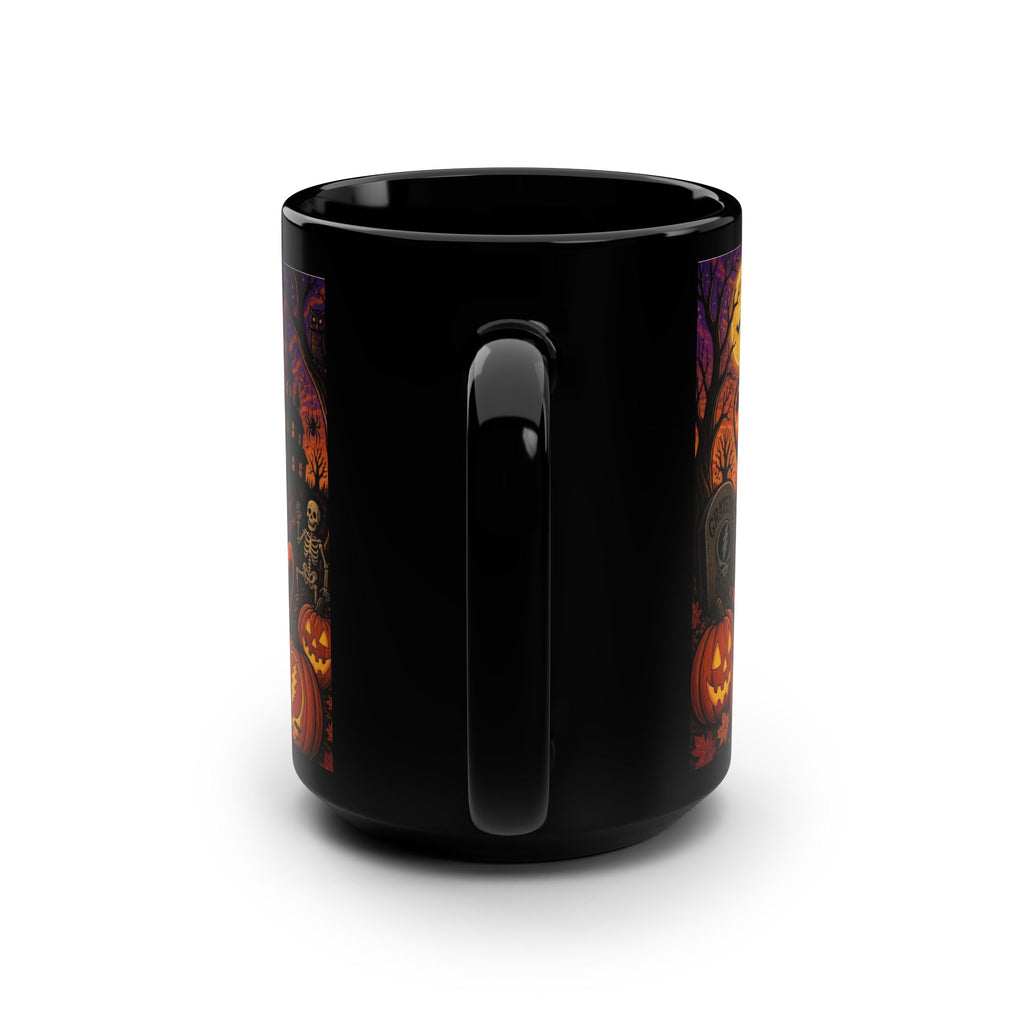 Tie-Dye Dancing Bear Halloween Mug | Spooky Pumpkin Graveyard, gift for deadhead