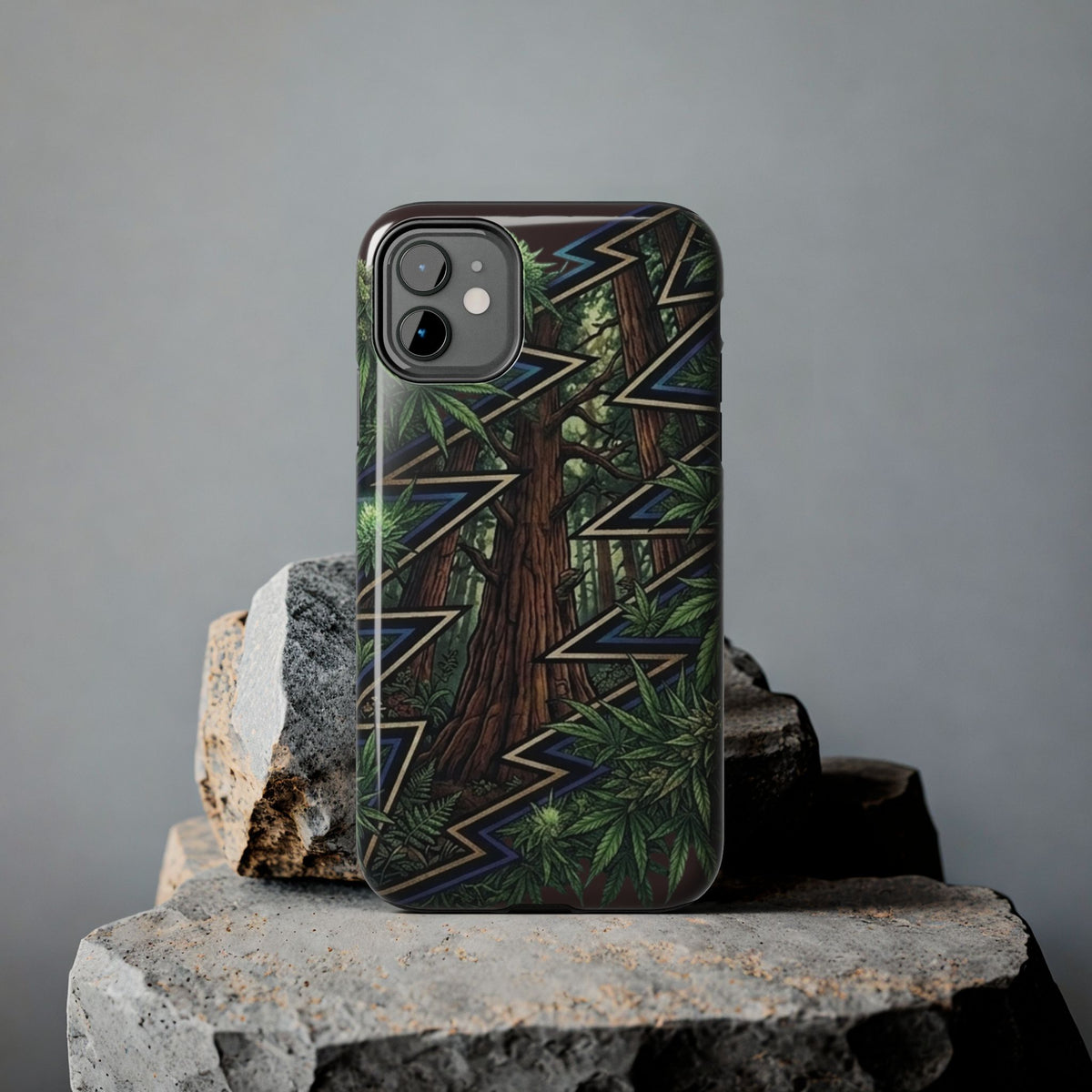 Grateful Dead Norcal Redwood Forest Geometric Lightning Phone Case | Tough Phone Cases