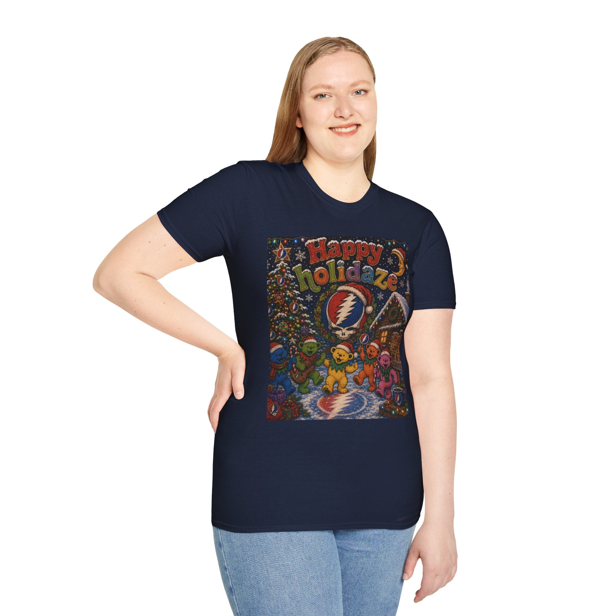 Happy Holidaze Grateful Dead Holiday T-Shirt | Steal Your Face Santa Christmas Tee