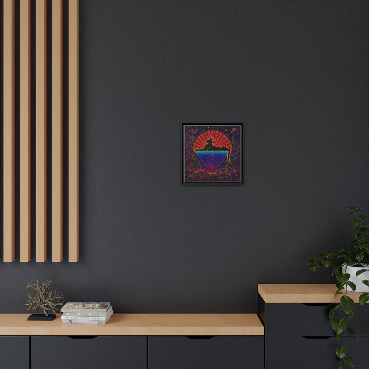 Cats down under the stars Mystic Cat Silhouette Canvas