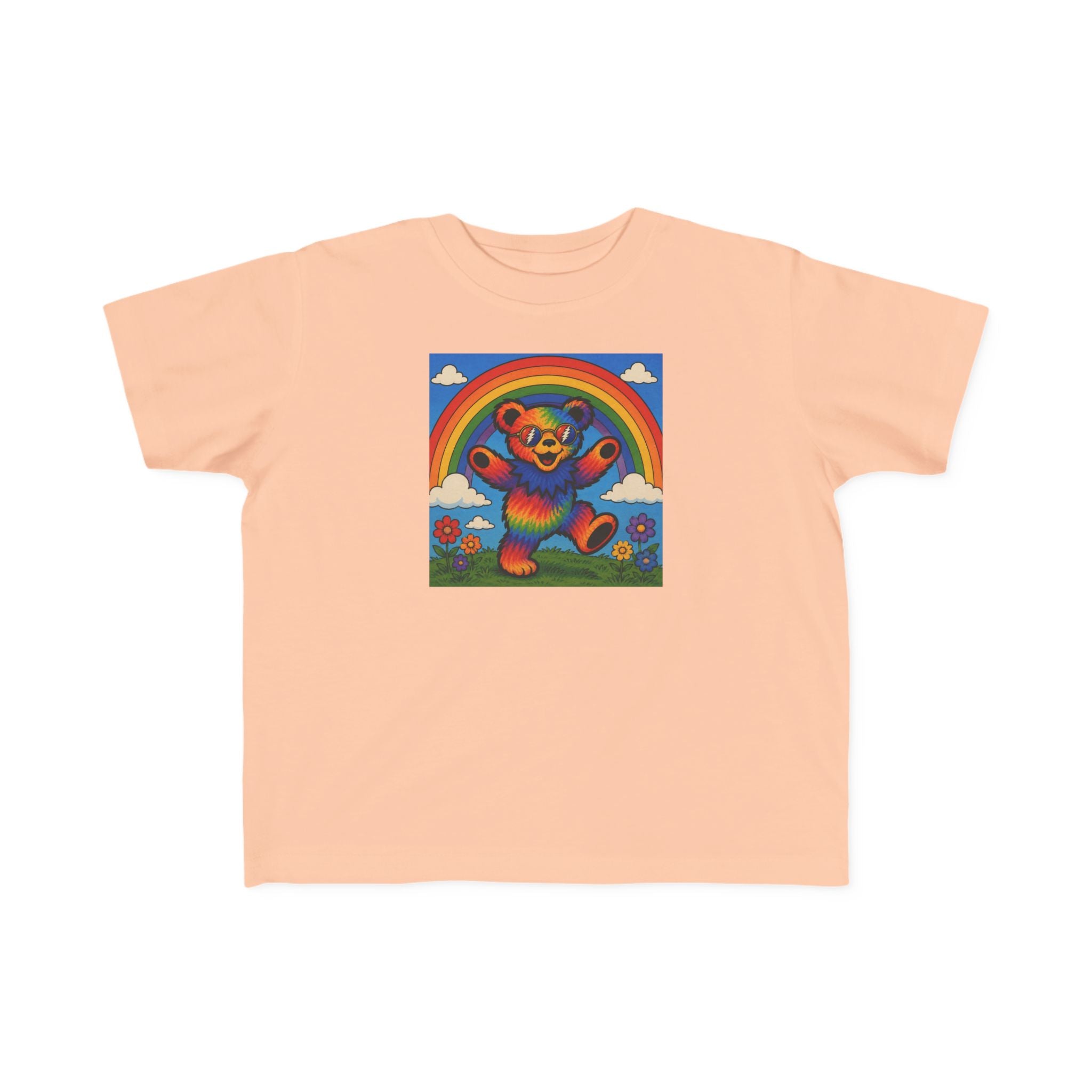 Grateful Dead Rainbow Dancing Bear Toddler Tee | Colorful Retro Grateful Dead Style