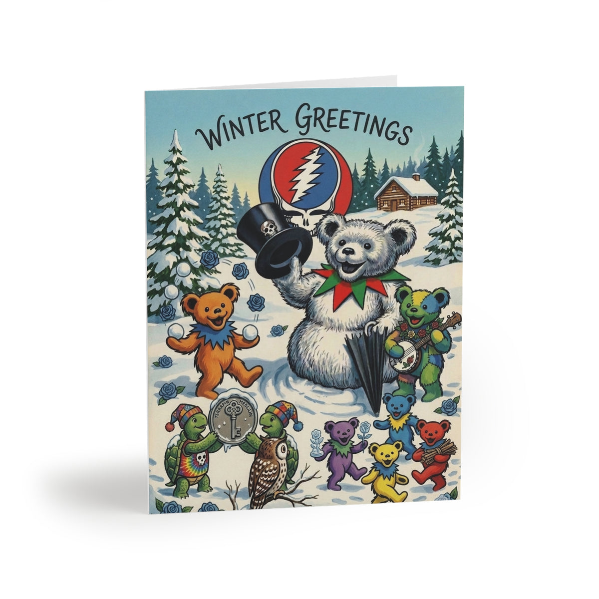 Grateful Dead Winter Greetings Card, gift for deadhead