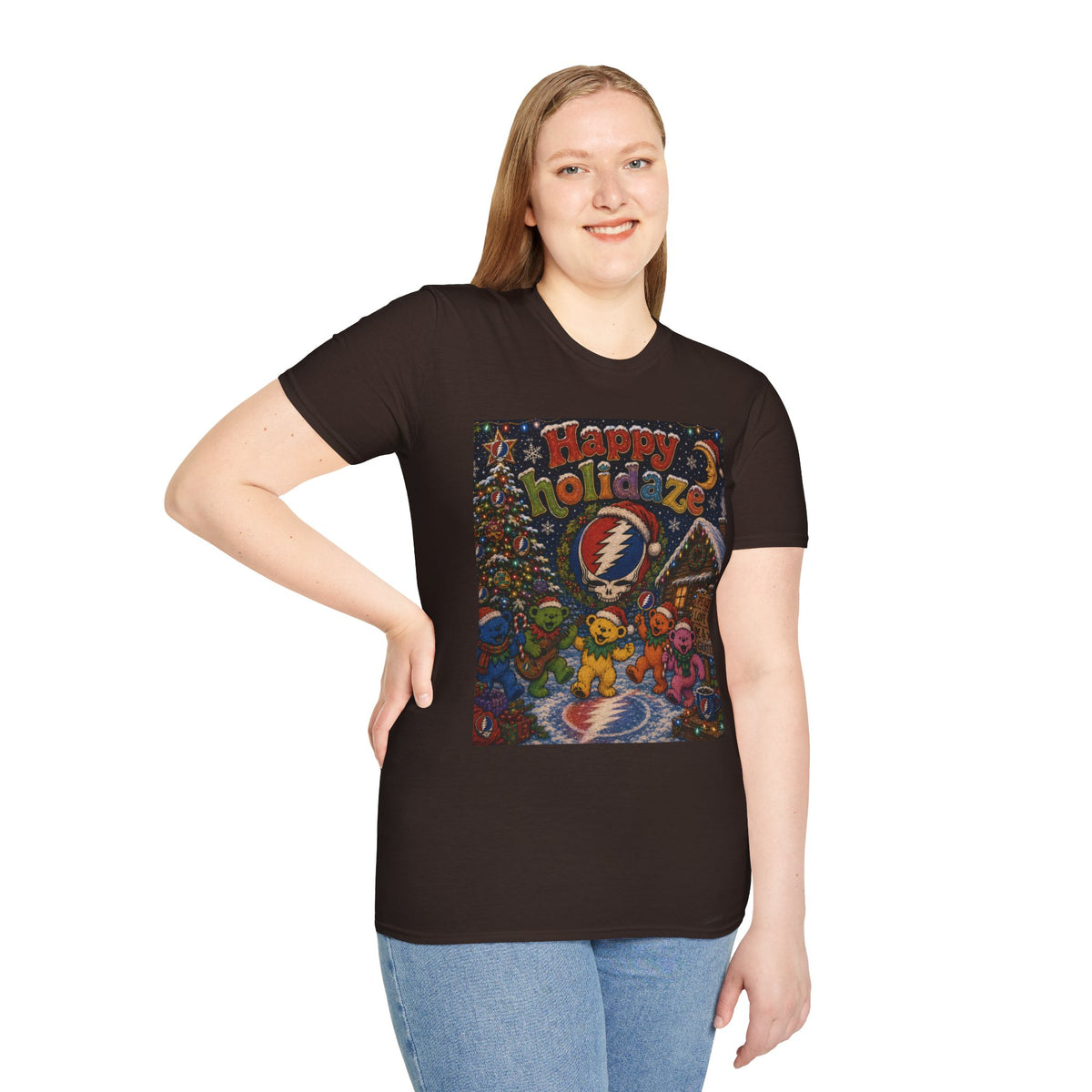 Happy Holidaze Grateful Dead Holiday T-Shirt | Steal Your Face Santa Christmas Tee