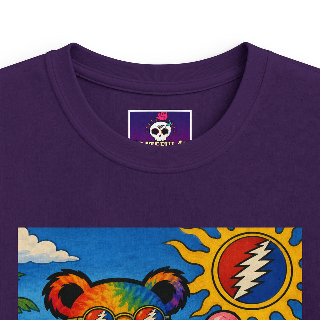 Rainbow Dancing Bear Kids Tee | Sunshine, Flowers, Psychedelic Grateful Dead Art