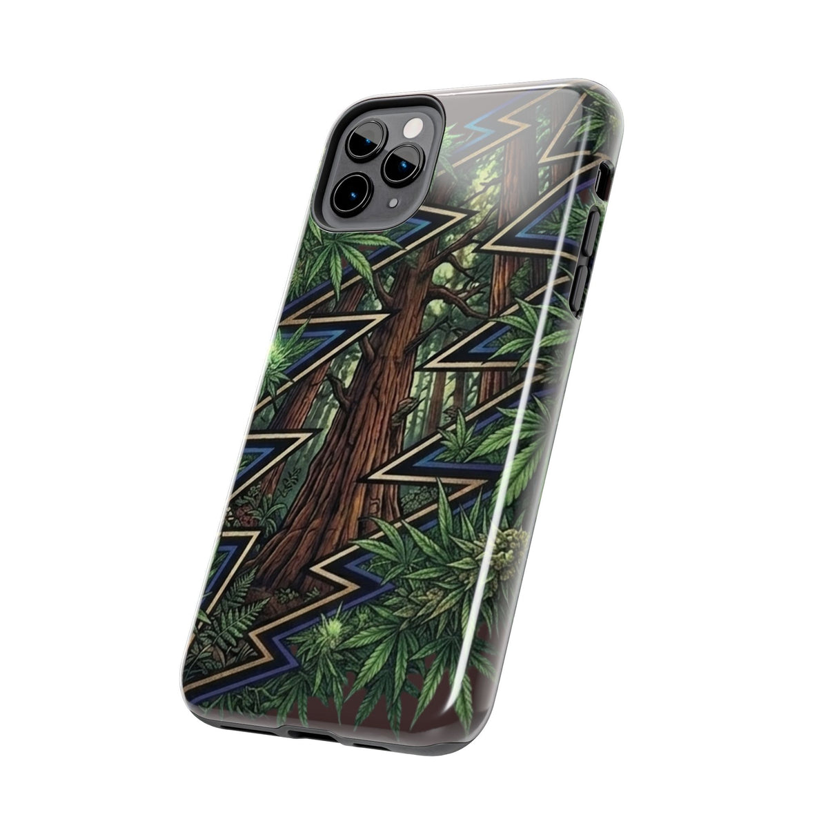 Grateful Dead Norcal Redwood Forest Geometric Lightning Phone Case | Tough Phone Cases