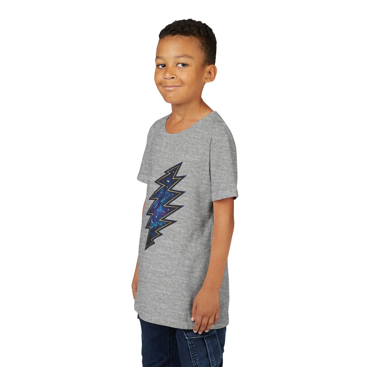 Grateful Dead Galaxy Lightning Bolt Youth Tee | Space Nebula Bolt Shirt