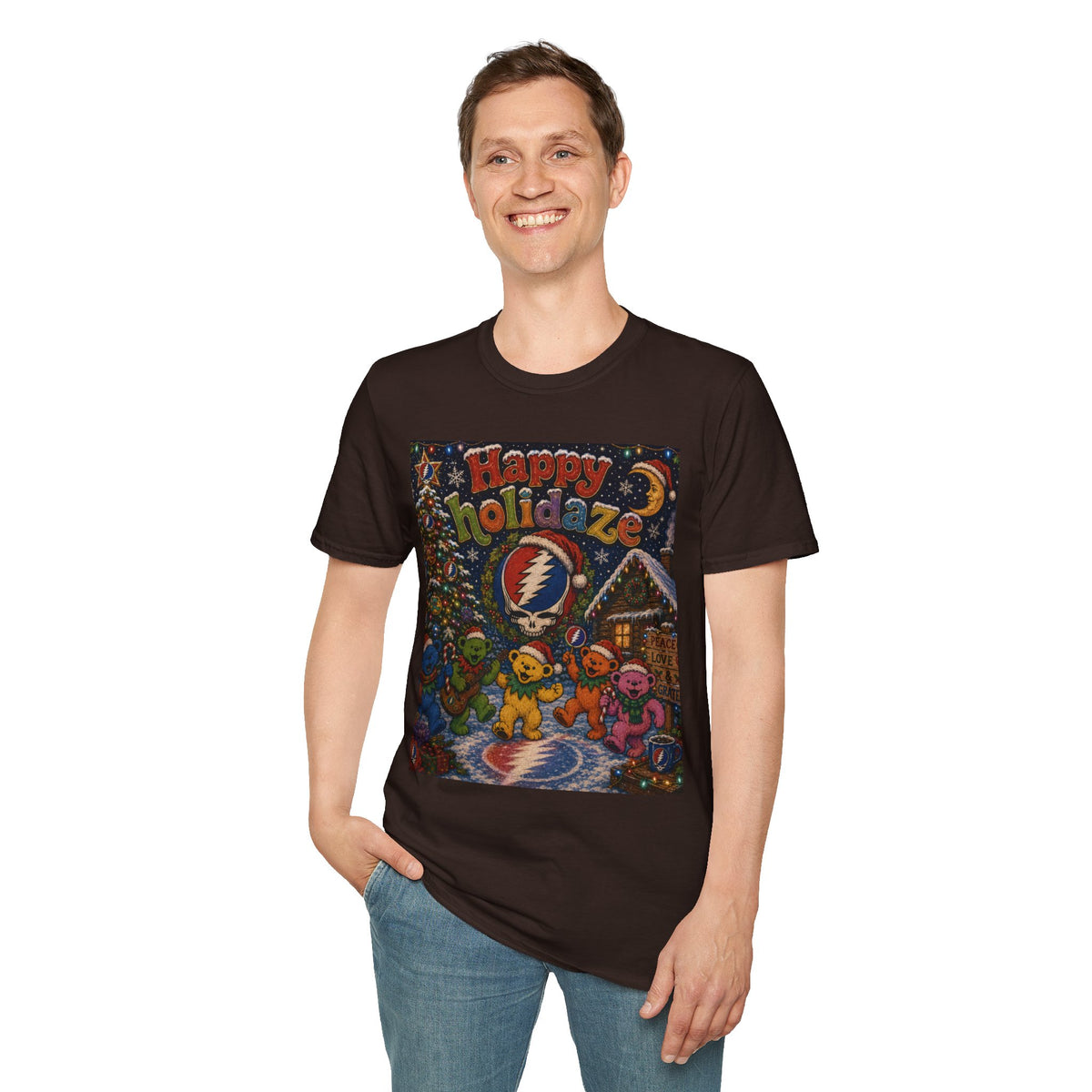 Happy Holidaze Grateful Dead Holiday T-Shirt | Steal Your Face Santa Christmas Tee