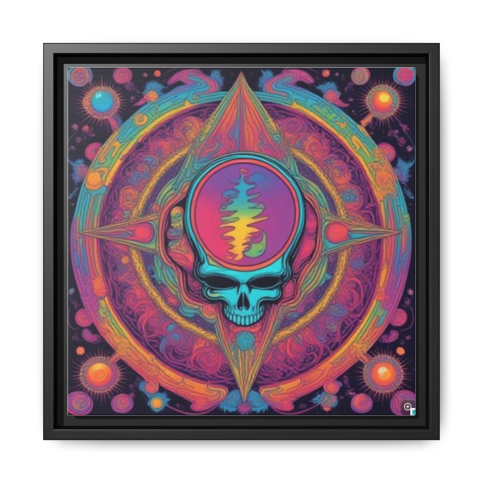 Psychedelic Skull Mandala Matte Canvas