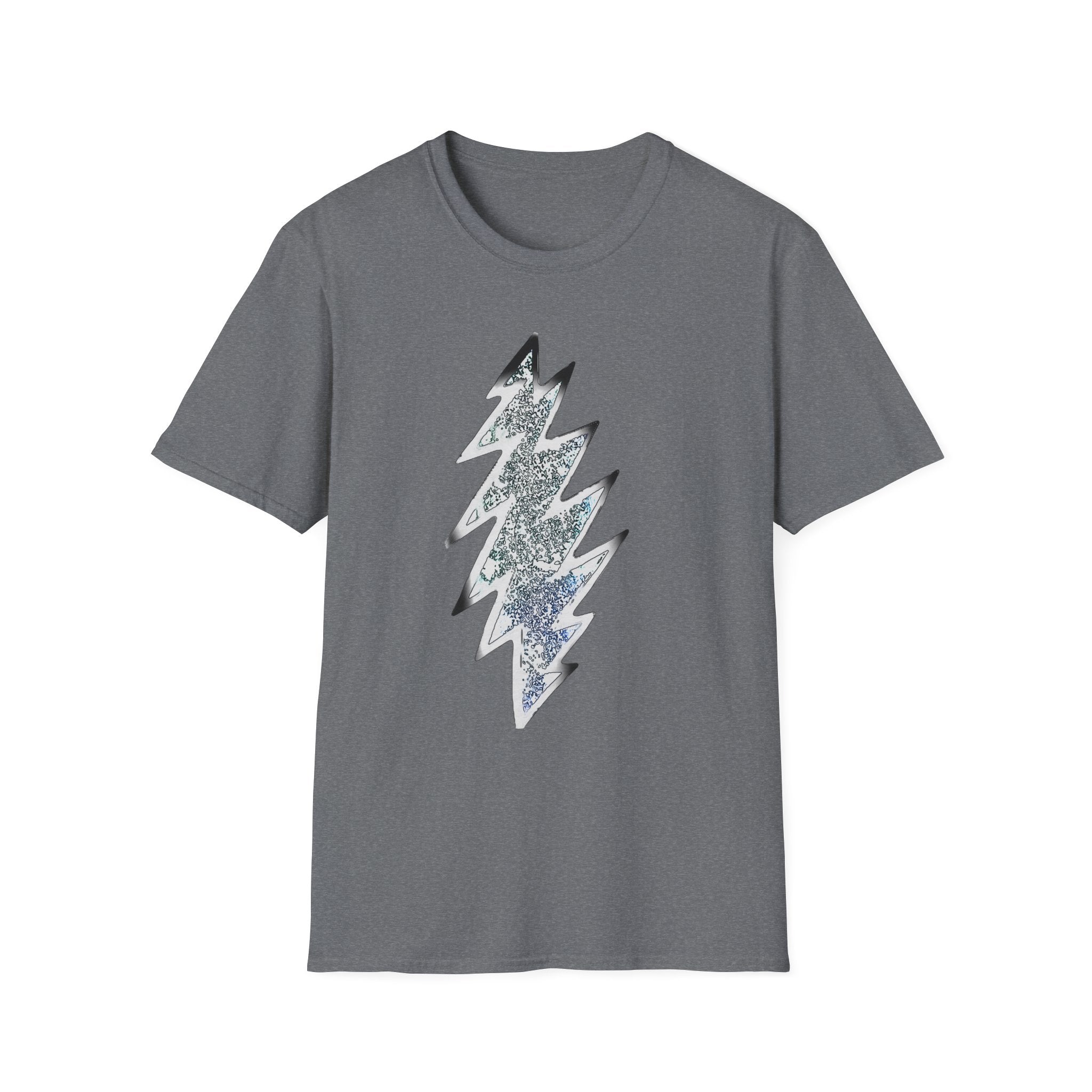 Lightning Bolt Graphic Tee, Unisex Softstyle T-Shirt, Casual Wear, Music Festival Shirt, Summer Vibes, Gift for Him/Her