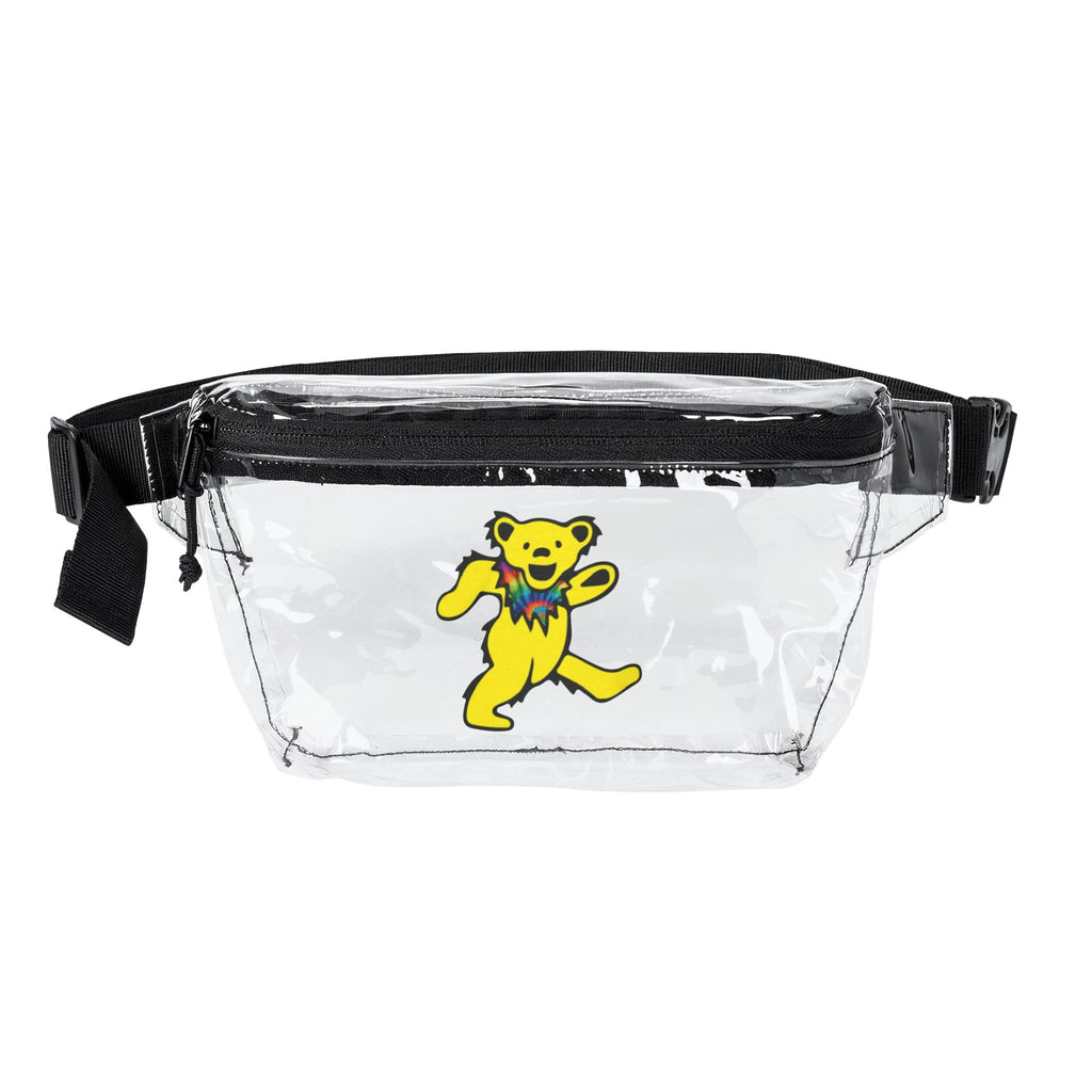 Dancing Bear Transparent Fanny Pack | Clear Hip Bag with Bear Graphic, gift for a deadhead, grateful dead inspired