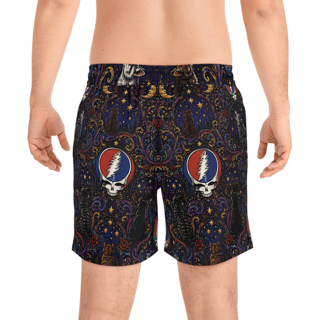 Grateful Dead Steal Your Face Paisley Swim Shorts | Men's Mid-Length