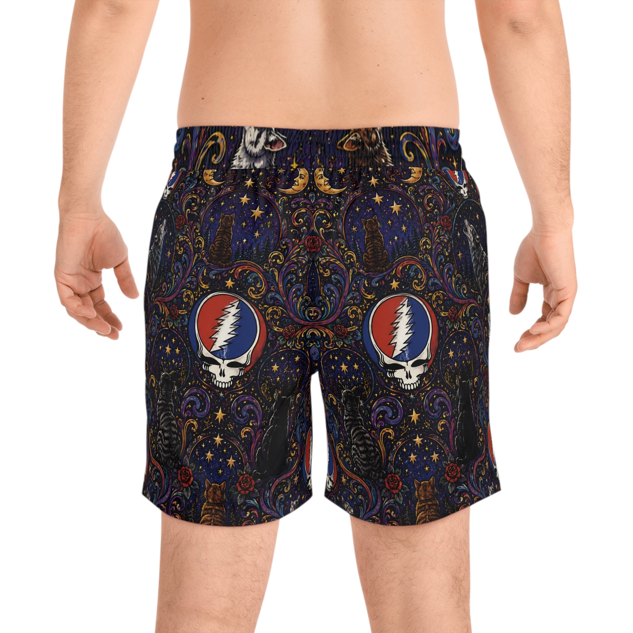 Grateful Dead Steal Your Face Paisley Swim Shorts | Men's Mid-Length