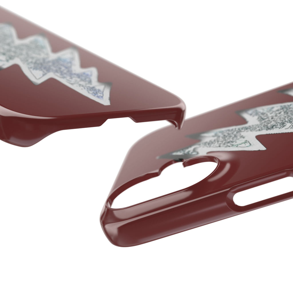 Silver Lightning Bolt Slim Case | Phone Case, Burgundy Background, gift for deadhead