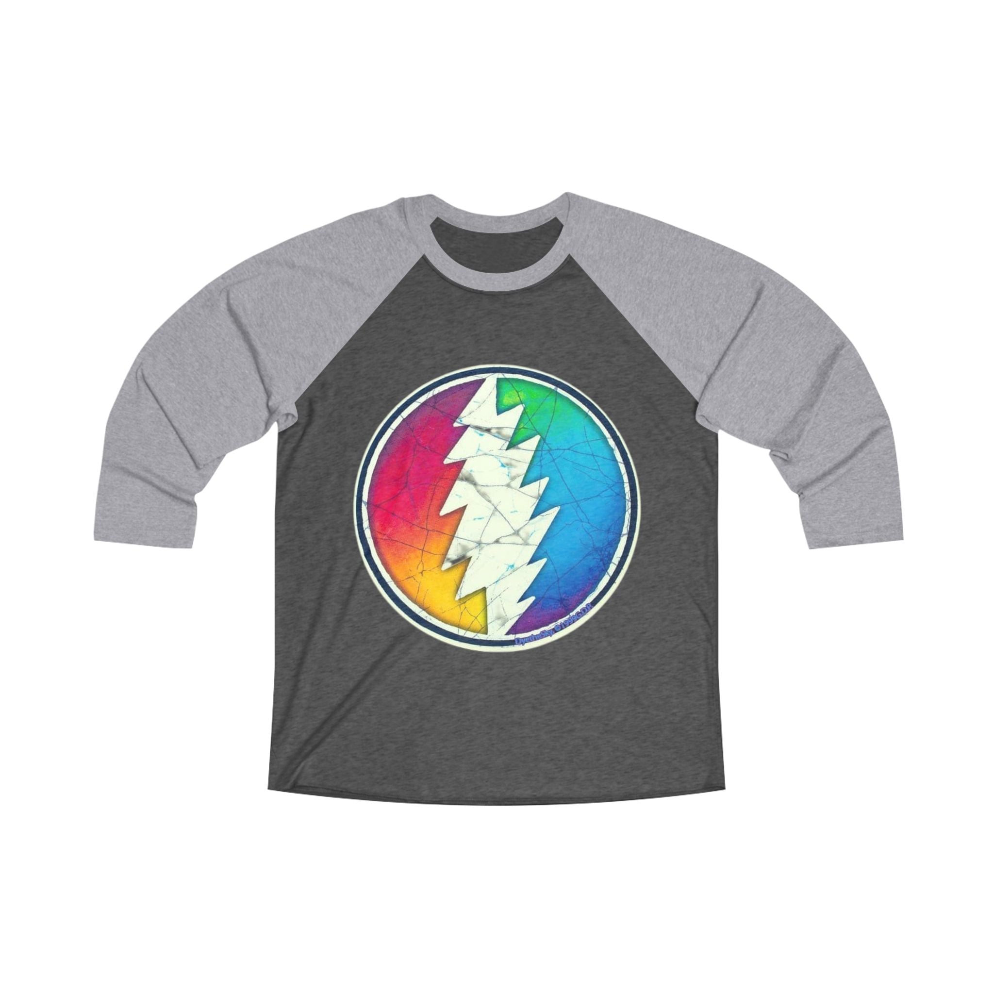 Rainbow Lightning Bolt Raglan Tee | Grateful Dead Steal Your Face Inspired