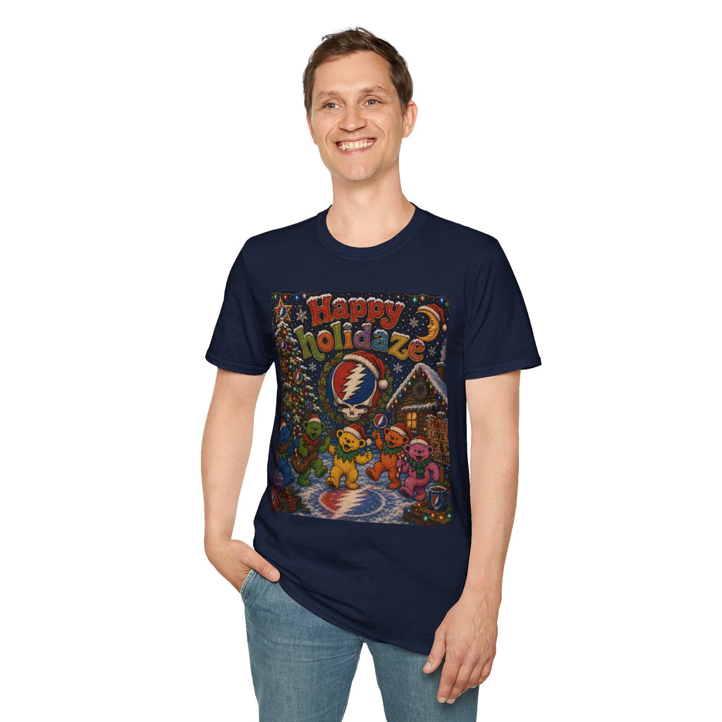 Happy Holidaze Grateful Dead Holiday T-Shirt | Steal Your Face Santa Christmas Tee