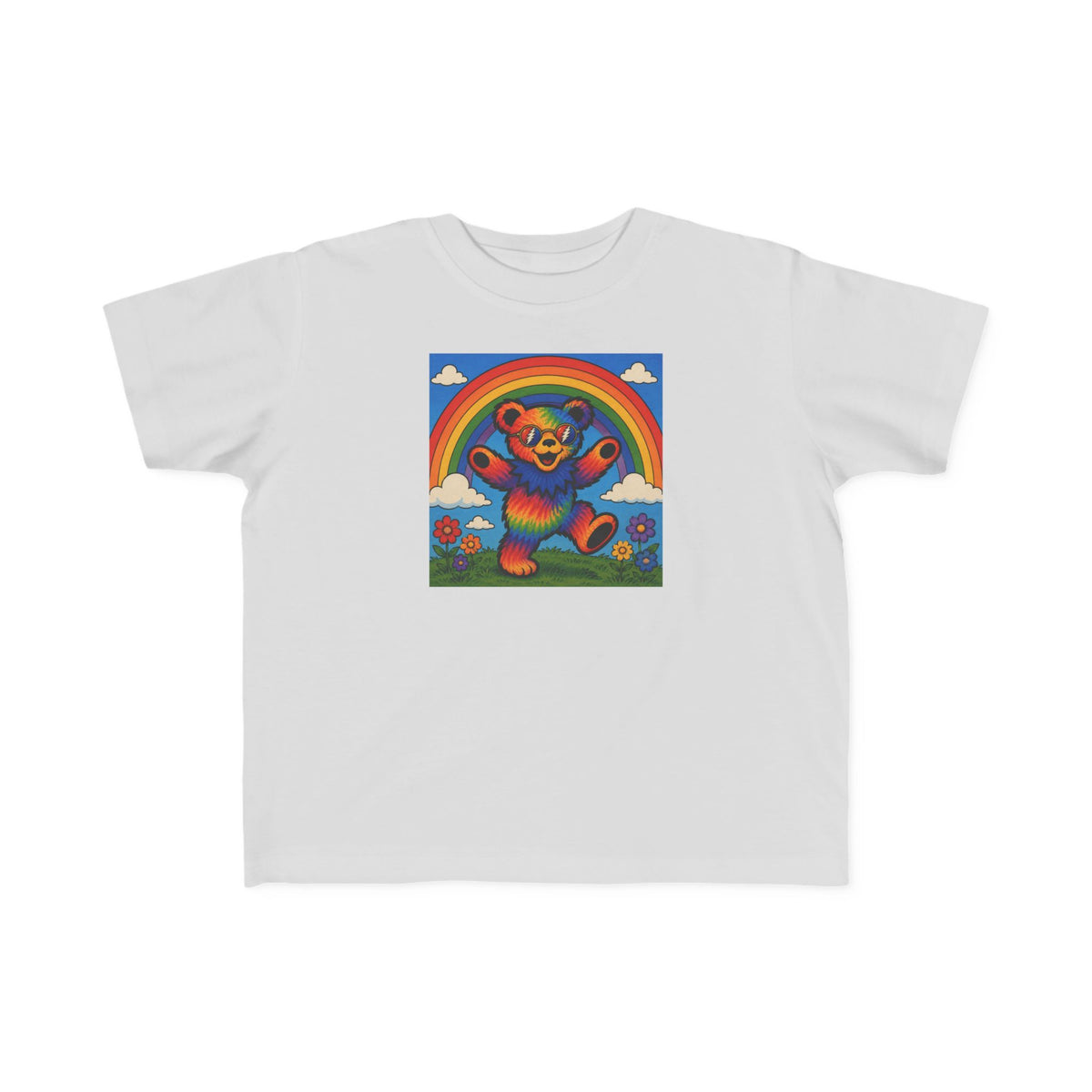 Grateful Dead Rainbow Dancing Bear Toddler Tee | Colorful Retro Grateful Dead Style