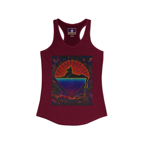 cats down under the stars Women's Ideal Racerback Tank, gift for deadhead, grateful dead inspired