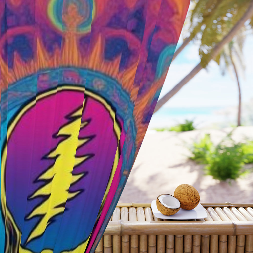 Psychedelic Steal Your Face Skull curtain | Window Curtain, Colorful Grateful Dead Inspired