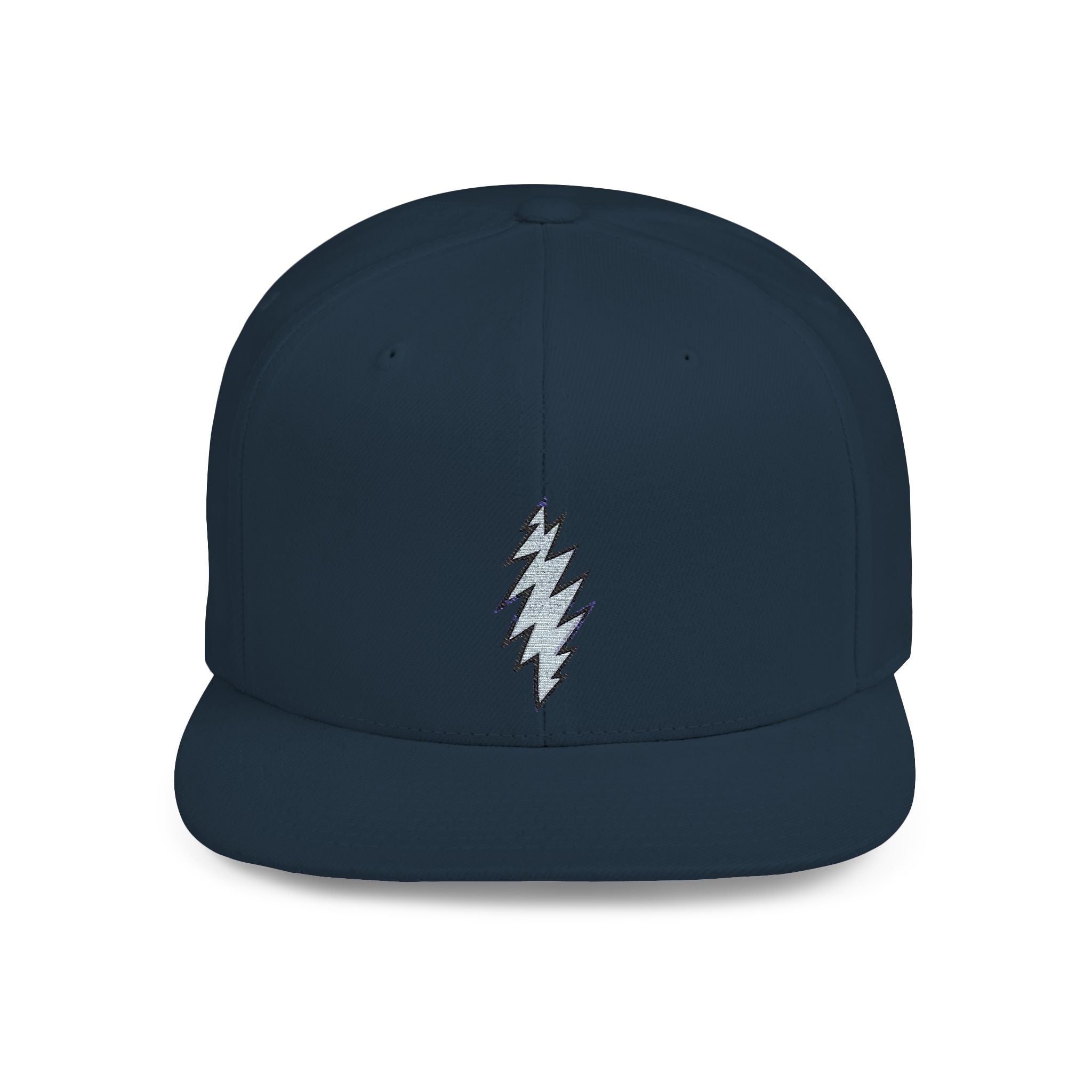Flat Bill Snapback Cap with Grateful Dead Design, Music Festival Hat, Retro Rocker Accessory, Hippie Concert Gear, Embroidered Snapback Cap
