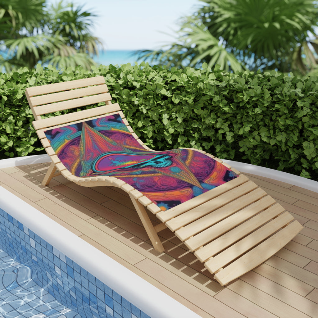 Psychedelic Skull Waveform Beach Towel | Rainbow Trippy Skull Grateful dead