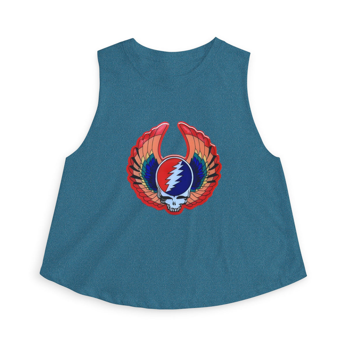Steal Your Face Wings Skull Women's Crop Top | Grateful Dead Tie-Dye Logo