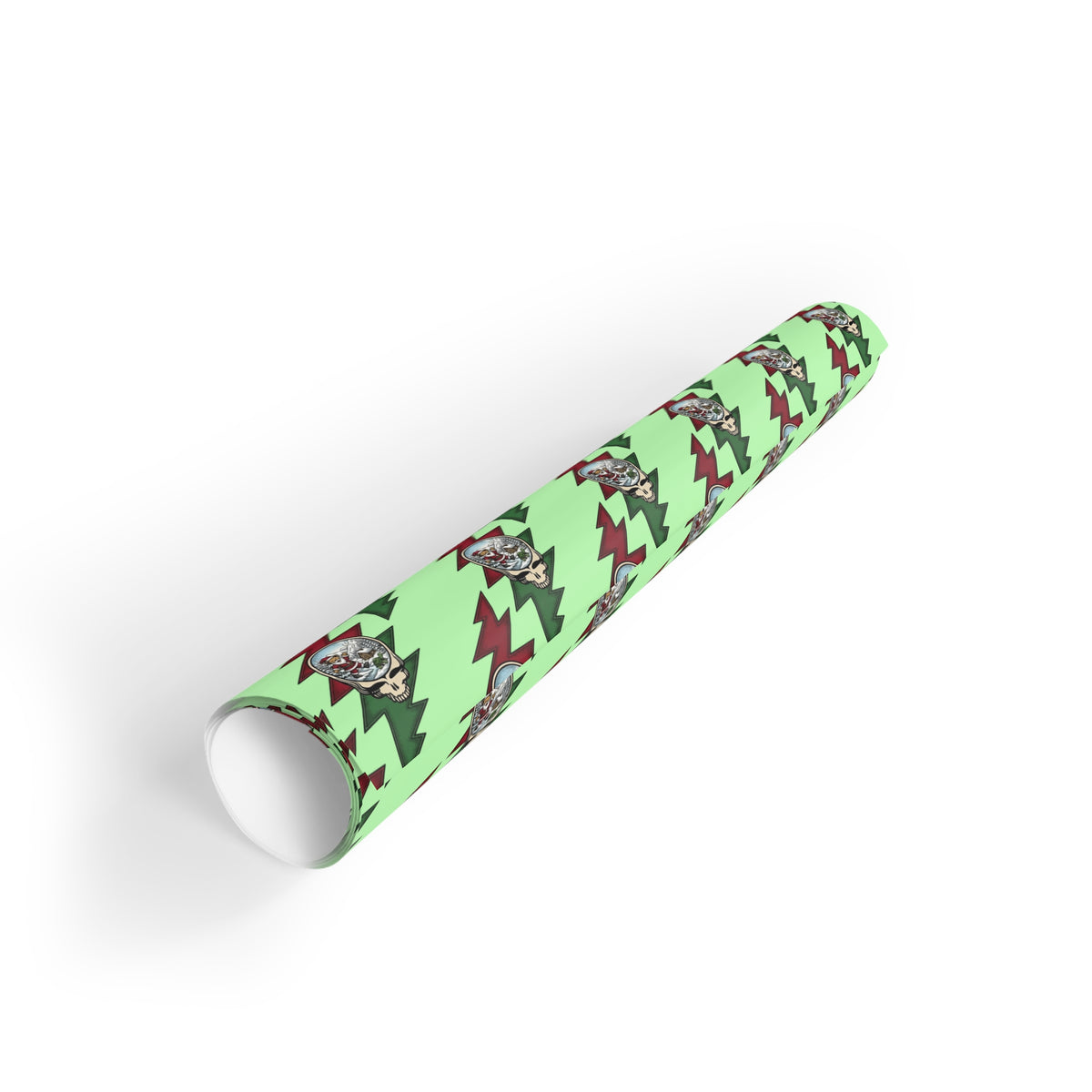 Retro Lightning Skull Pattern Gift Wrapping Paper Roll | 1pc, grateful dead, gift for a deadhead