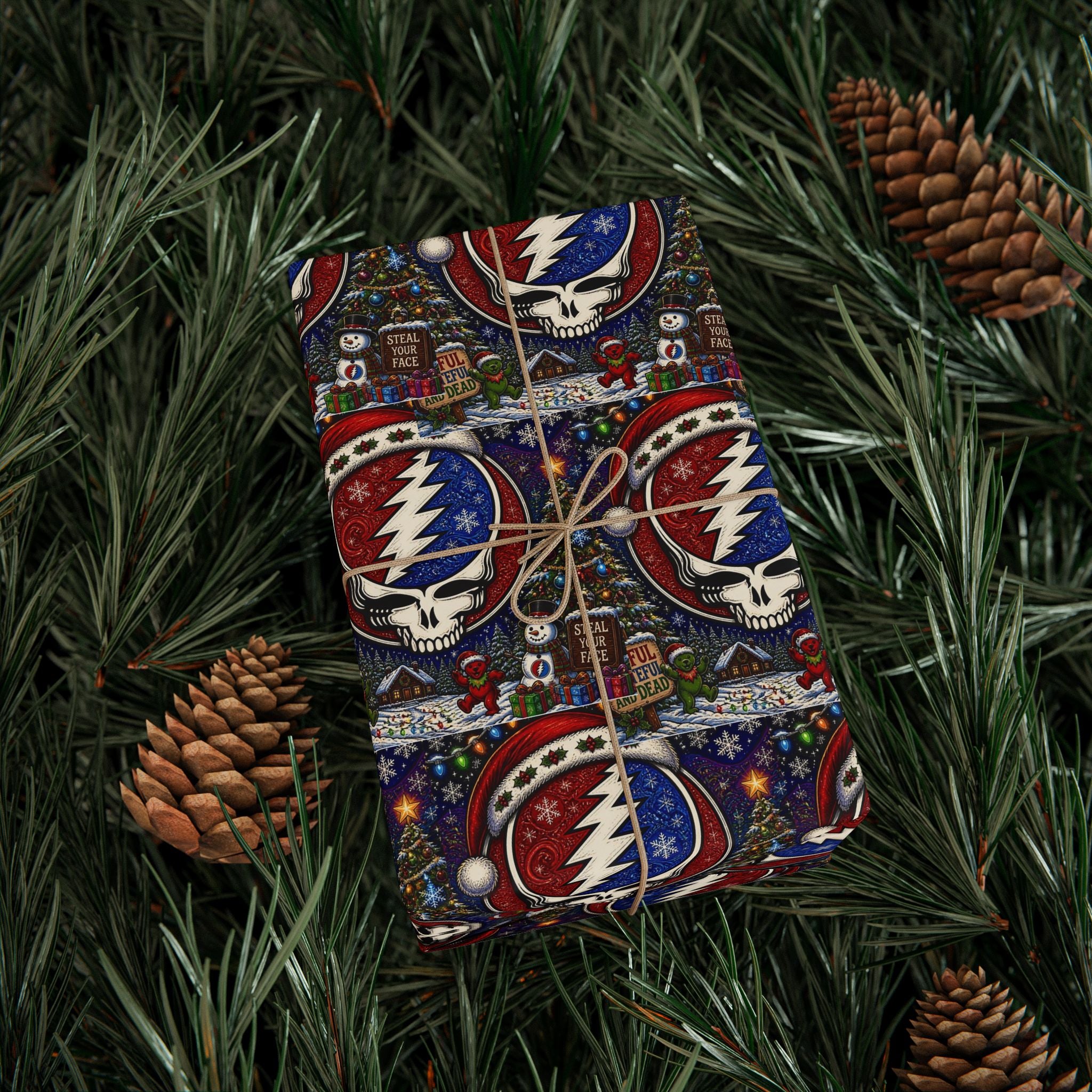 Snowman Ornament Pattern Wrapping Paper | Holiday Christmas Wrap Roll