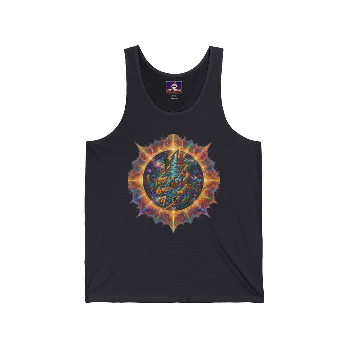 Psychedelic Lightning Bolt Sunburst Tank | Grateful Dead  Graphic Tank, gift for a deadhead, her, sister, mom