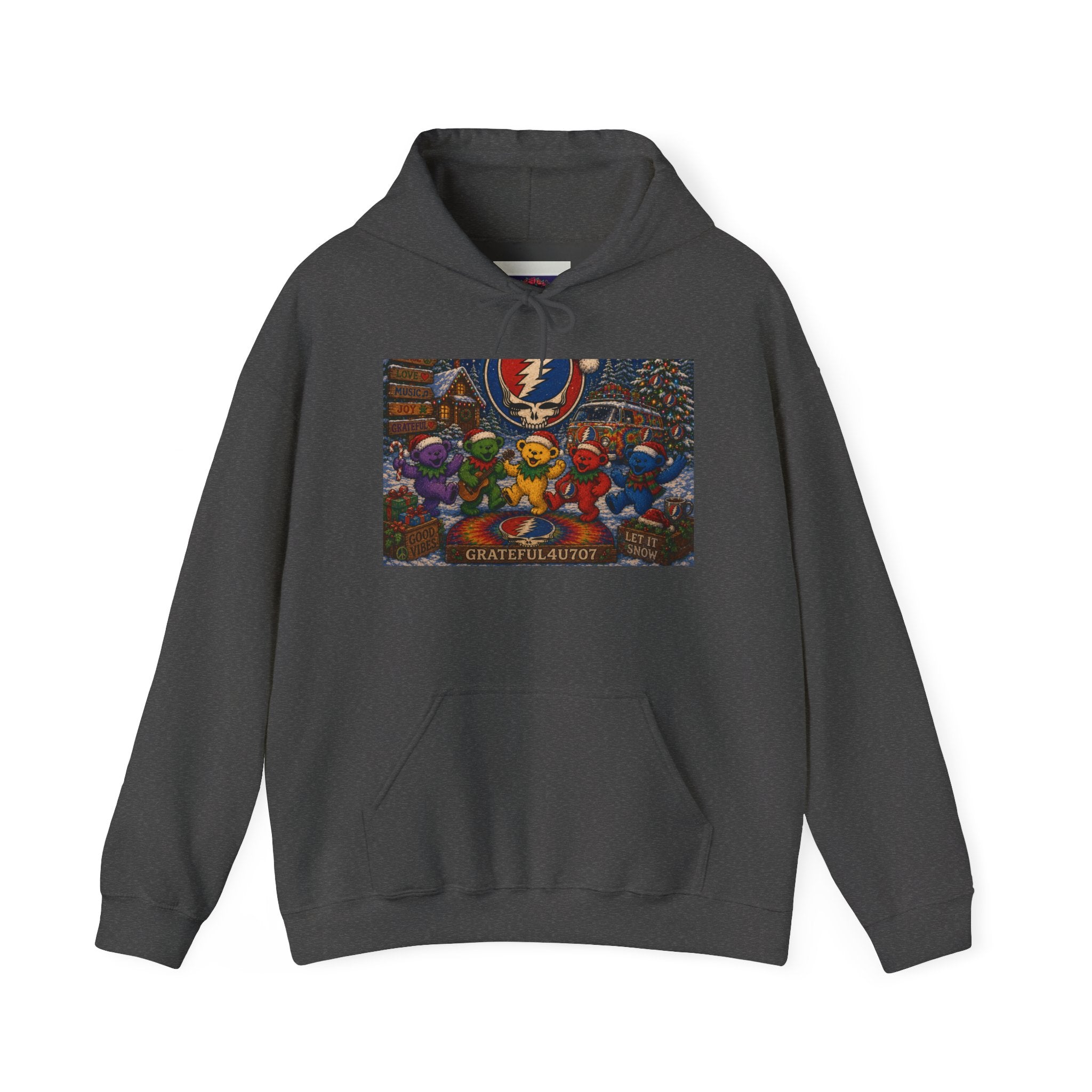 Grateful Dead Dancing Bears Hoodie | Band Logo, Psychedelic Concert Art, gift for a deadhead