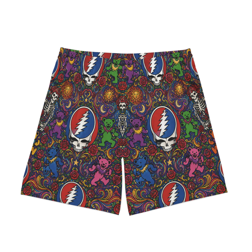 Grateful Dead Steal Your Face & Dancing Bears Beach Shorts | Psychedelic AOP Swim