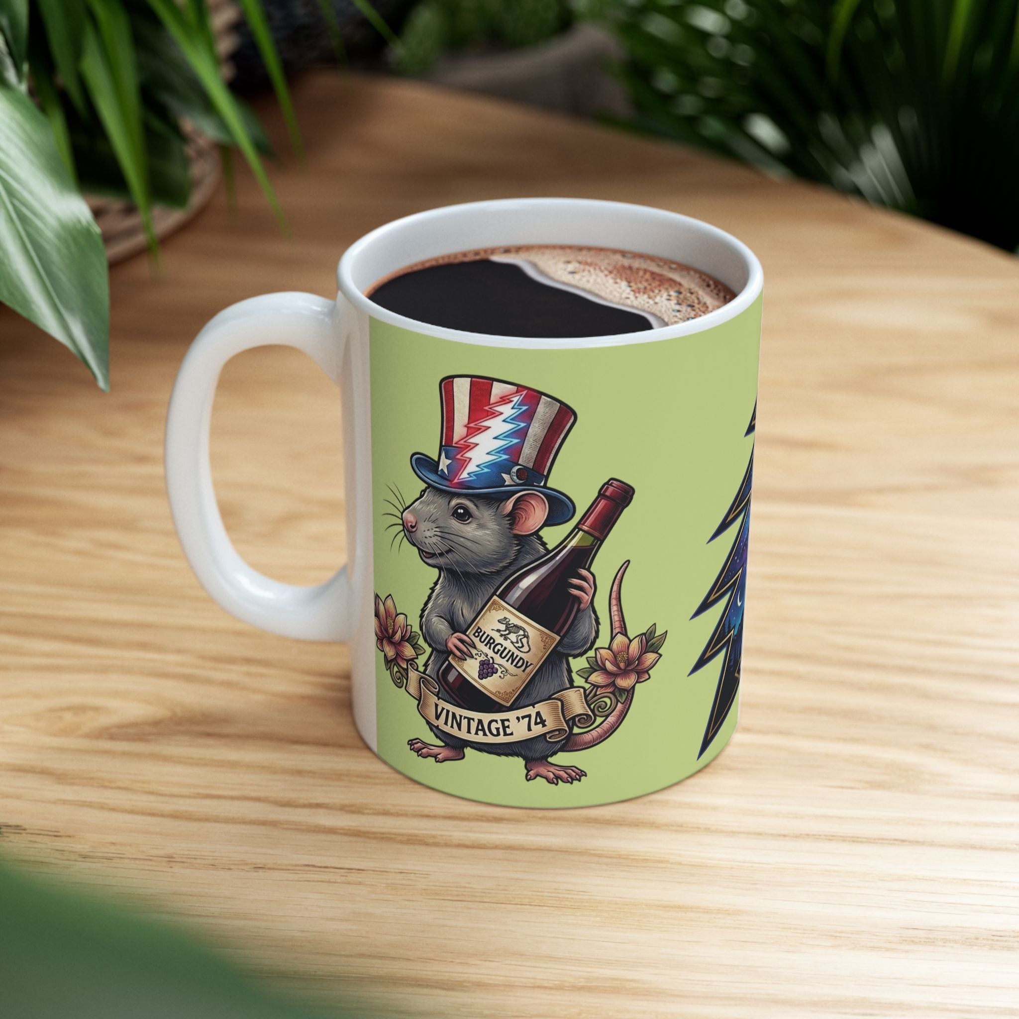 Grateful Dead Wharf Rat  Steal Your Face Skull Mug | Ceramic Coffee Tea Cup, Gift for a deadhead