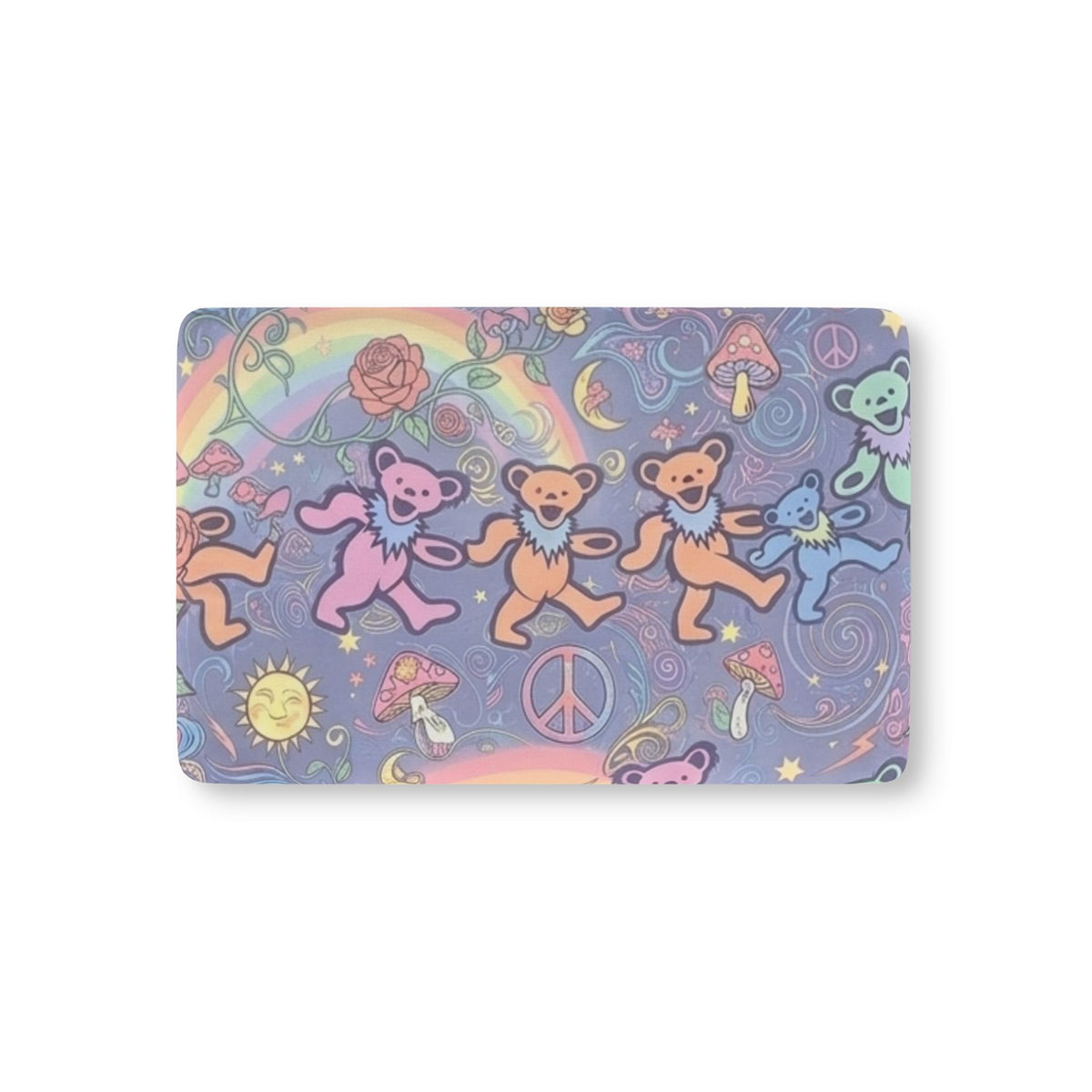 Gift for deadhead, new mom, Grateful Dead , Dancing Rainbow Bears baby fitted crib sheet | psychedelic nursery print