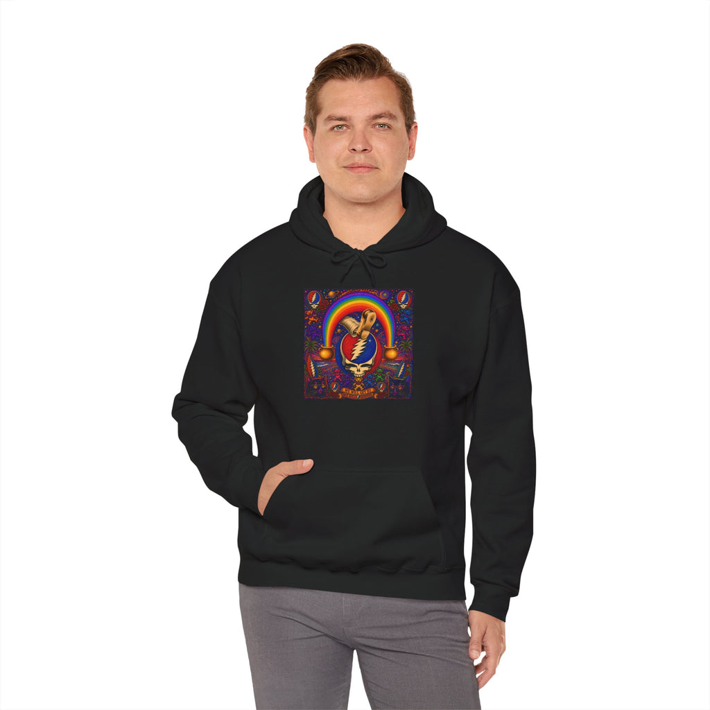 Psychedelic Grateful Dead  Hoodie | Rainbow Retro Rock Pullover